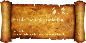 Holéczy Krisztofer névjegykártya